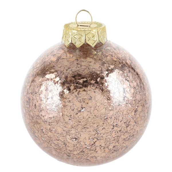 Χριστουγεννιάτικη Μπάλα Χρυσό με Κομφετί (8cm)